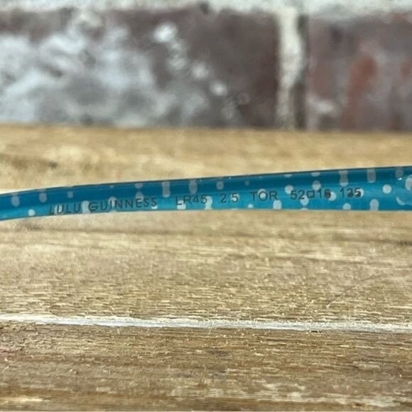 Lulu Guinness LR45 2.5 Tortoise Frames with Turquoise Interior - Picture 8 of 12